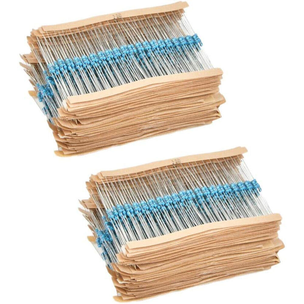 2600pcs 1 Ohm - 10M Ohm 64 Values 1-4W Metal Film Resistors Assortment Kit Tools