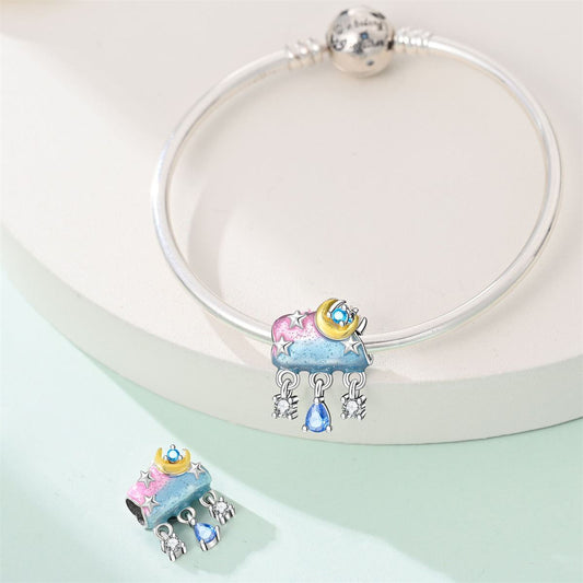 Sunny-Rainy Weather Sun-Moon-Stars Bracelet Beaded Pendant Accessories