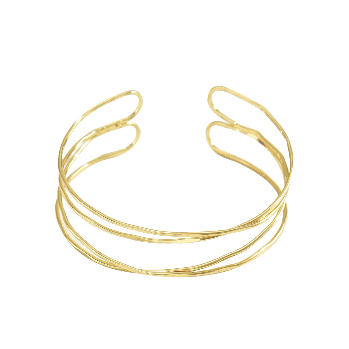 Ins Minimalist Niche Japanese Korean Style Bangle For Women, Multi-Layer High-end Geometric Line Arm Cuff Bracelet, Versatile Daily Jewelry