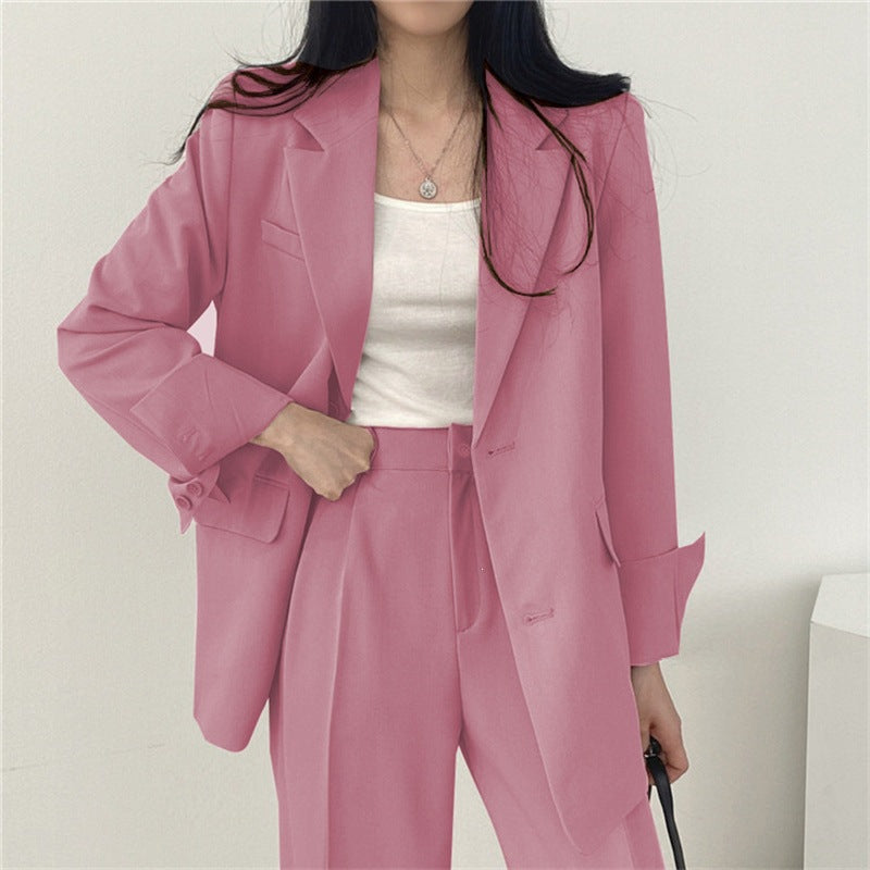 Womens Solid-color Loose-fitting Korean-style Versatile Blazer