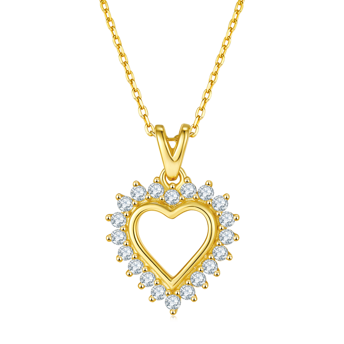 4.1g S925 Sterling Silver Heart Necklace 45cm 20 Stone Sunburst Halo Moissanite Pendant With GRA, Platinum Plated Romantic Gift Box Set For Women