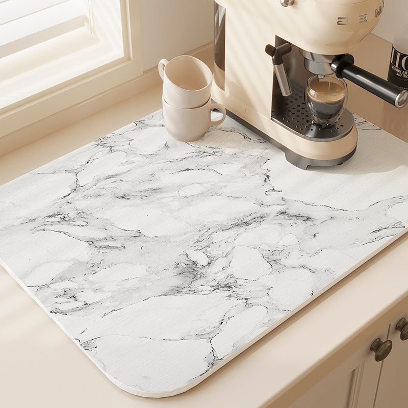 Light Luxury Diatomaceous Earth Kitchen Countertop Mat, Water-Absorbent Surface