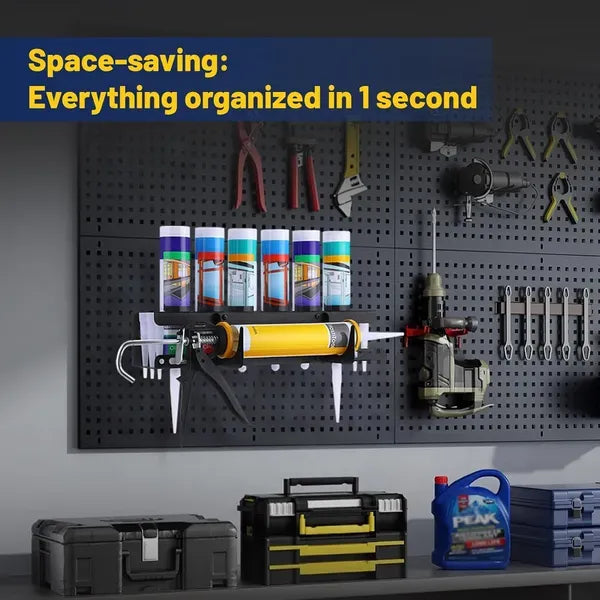 Silicone Gun Holder, Multifunctional Silicone Cartridge Storage Rack, Wall-Mounted Metal Tube Organizer Rack For Caulking Tubes