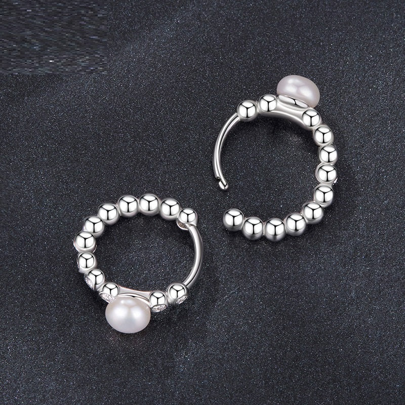 Elegant Smart S925 Sterling Silver Water Pearl Earrings