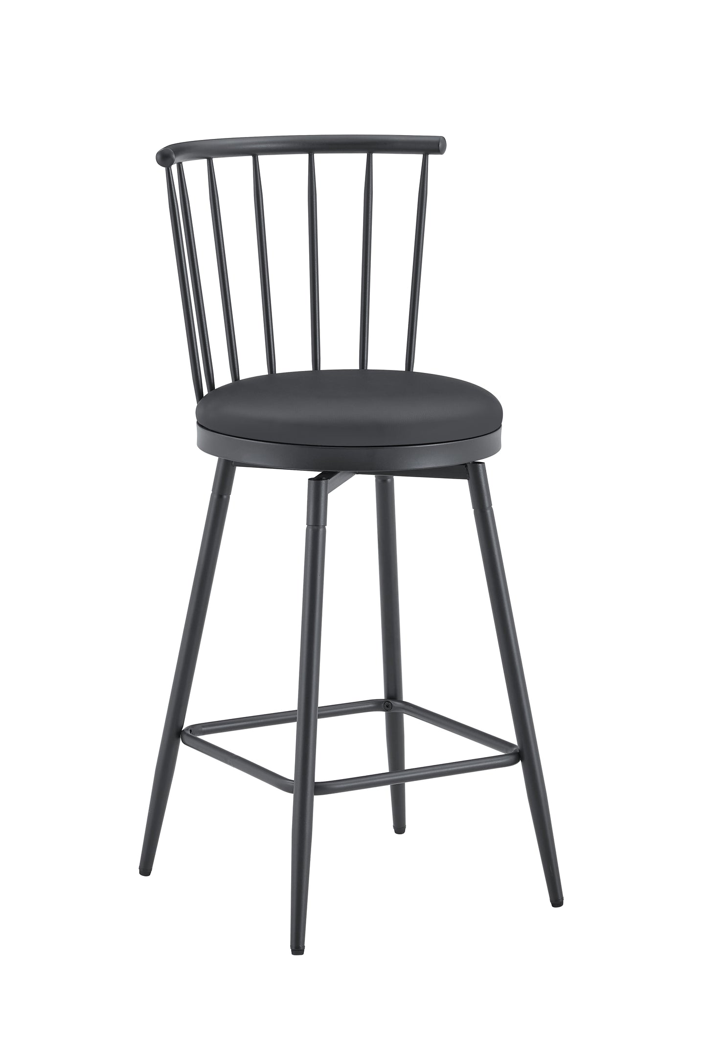 Modern Metal Bar Stool In Windsor Style With Upholstered Seat For Kitchen Islands, Bars, Restaurants Industrial-style Bar Stool At Bar Height Vintage And Minimalism Style