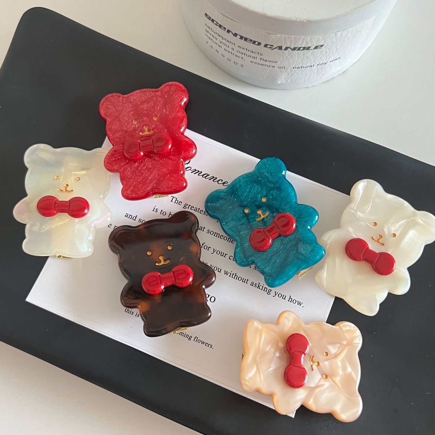 Retro Little Bear Cute Bow Hair Clip For Bangs
