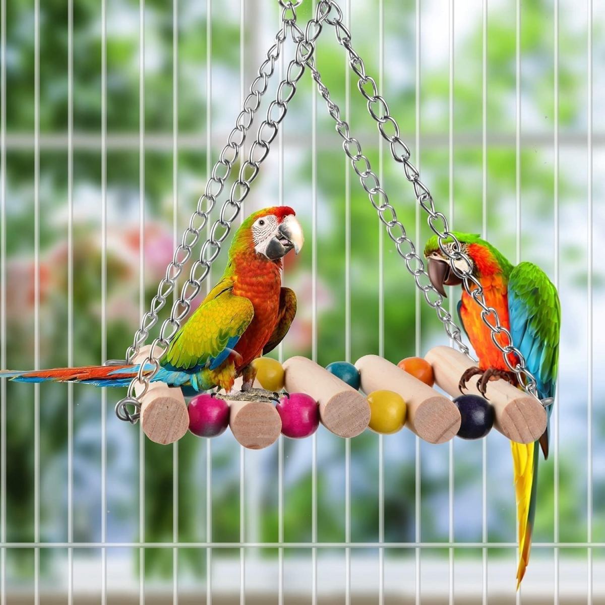 BBjinronjy Bird And Parrot Toys, For Hanging, 18 Pieces, Bird Cage Accessories, Toys, Perch, Ladder, Chew Toys, Hammock For Parakeets, Lovebirds, Finches, And Other Small Pets—Party Packages