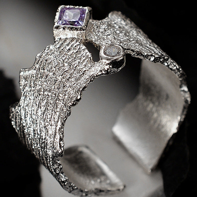 Korean-style Niche Luxury S925 Sterling Silver Ring With Diamonds