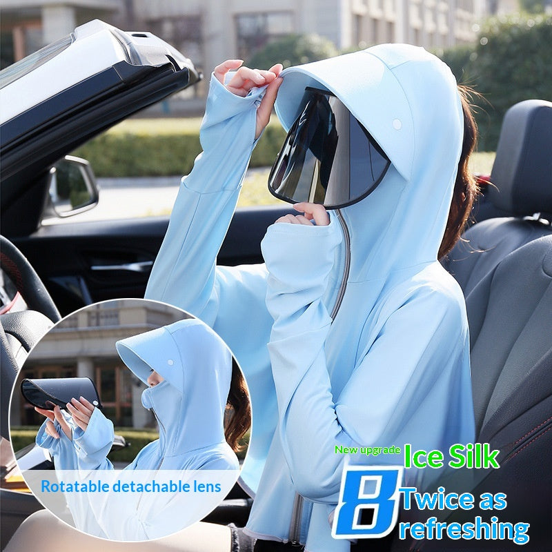 Cycling While Picking Tea UV Protective Sun Blocking Hooded Jacket