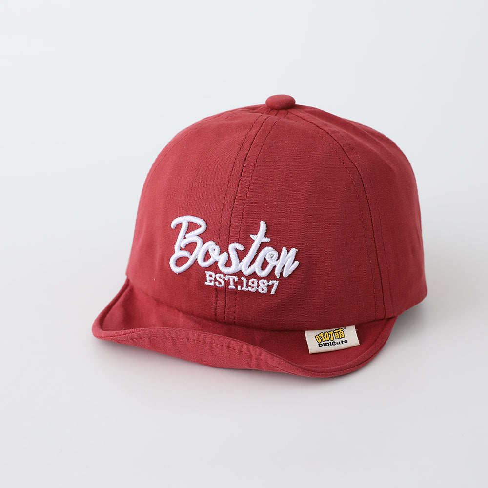 New Children's Solid-color English Three-dimensional Embroidered Adjustable Trendy Fashion Soft-brimmed Baseball Cap Suitable For Outdoor Travel And Sports