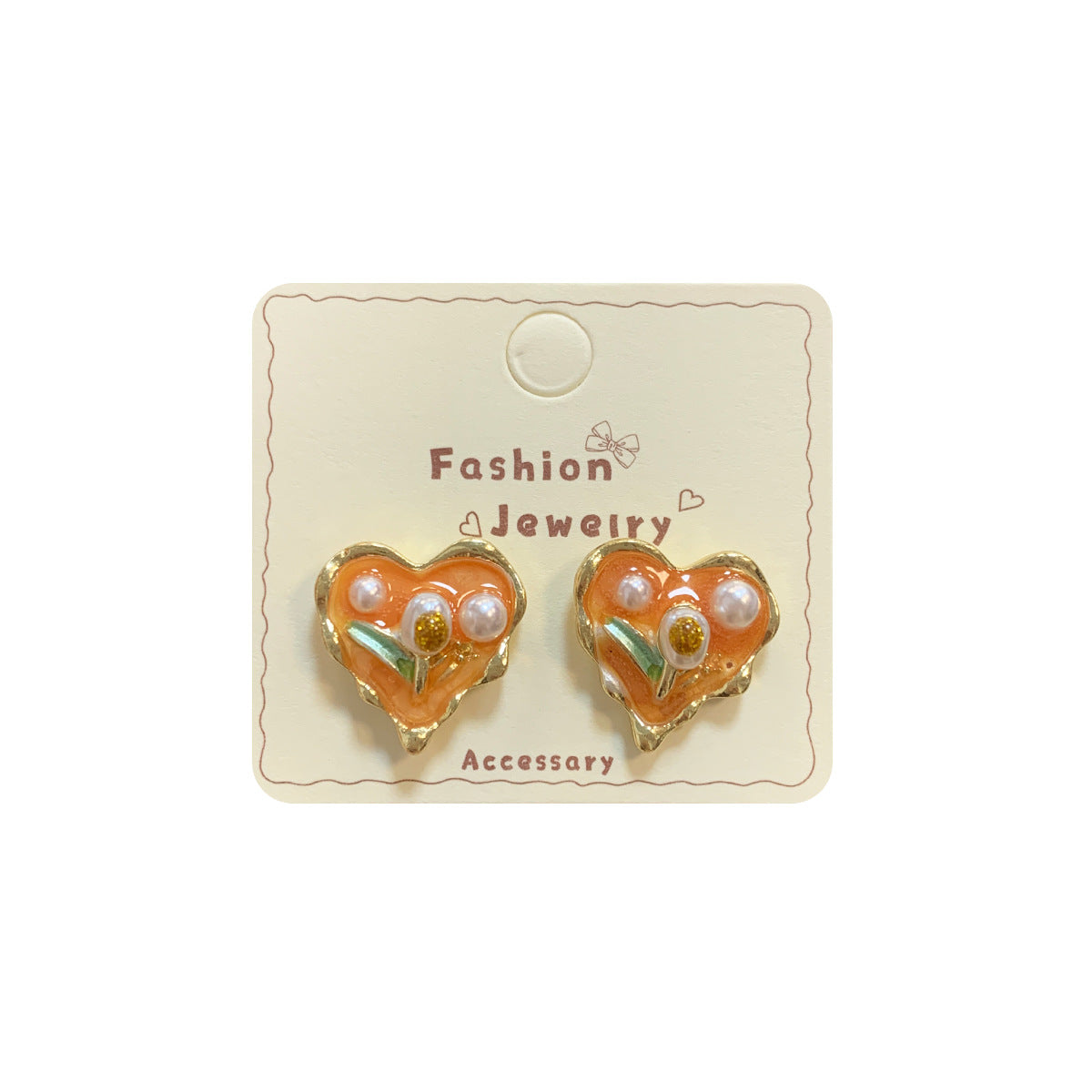 French Vintage Monet Garden Earrings Series Autumn Winter New Silver Needle Enamel Pearl Jewelry