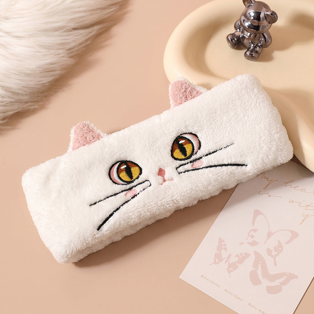 New Cartoon Cat Face-Washing Hairband Womens Toiletries-Only Headband