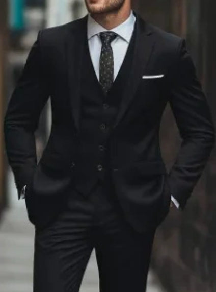 Men's Suit Three-piece Suit Fashion Woolen Suit