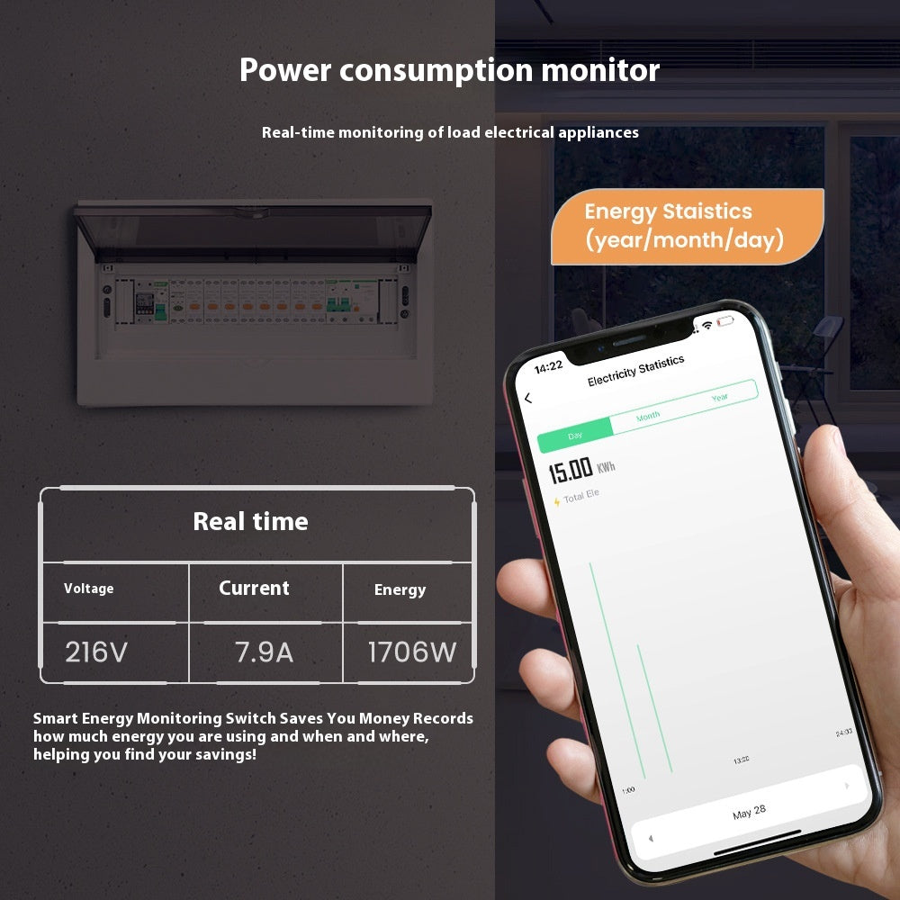 Graffiti Smart Circuit Breaker WiFi Remote Control