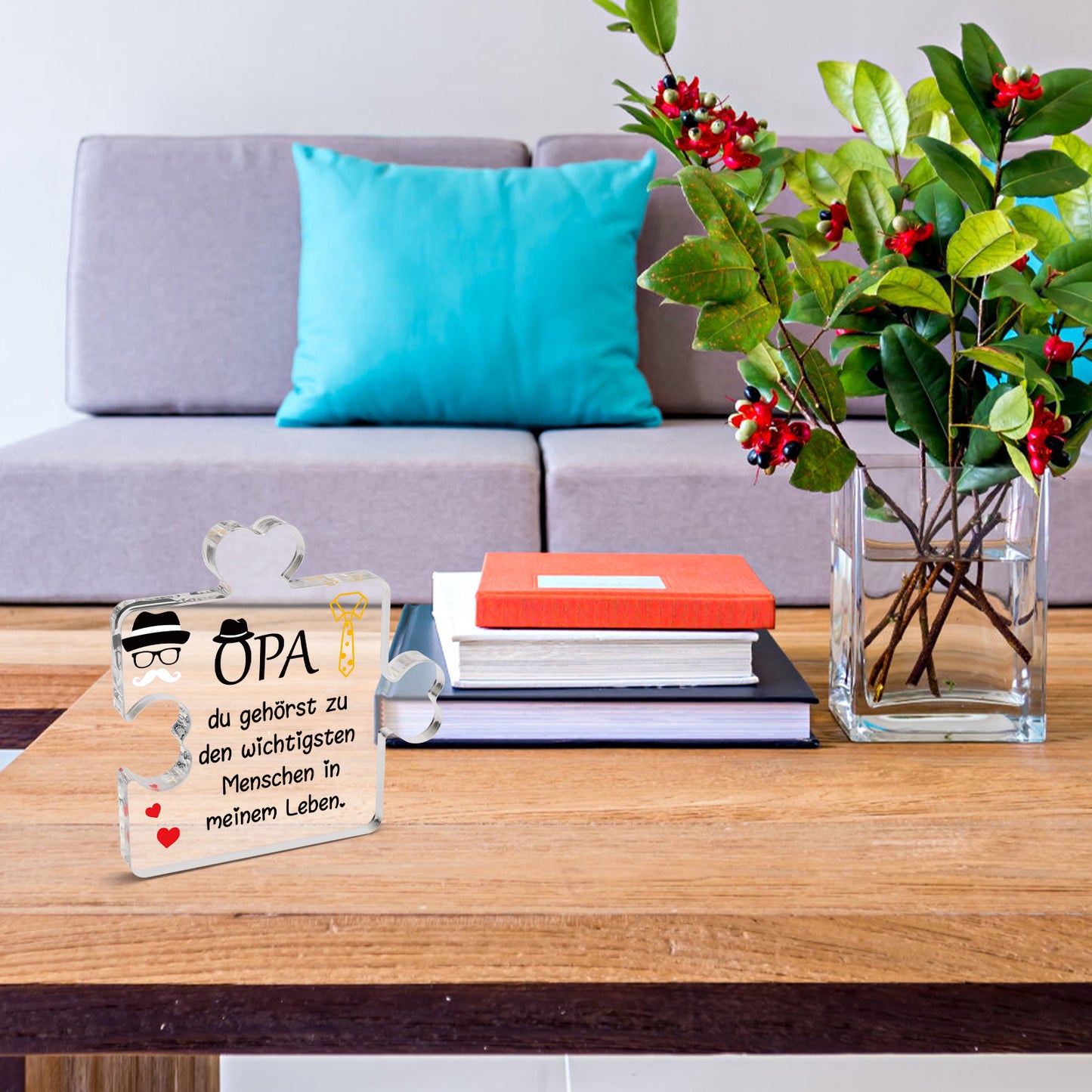 Acrylic Block Puzzle—Modern Decorative Piece As A Special Father’s Day Gift For Grandpa—Party Decorations