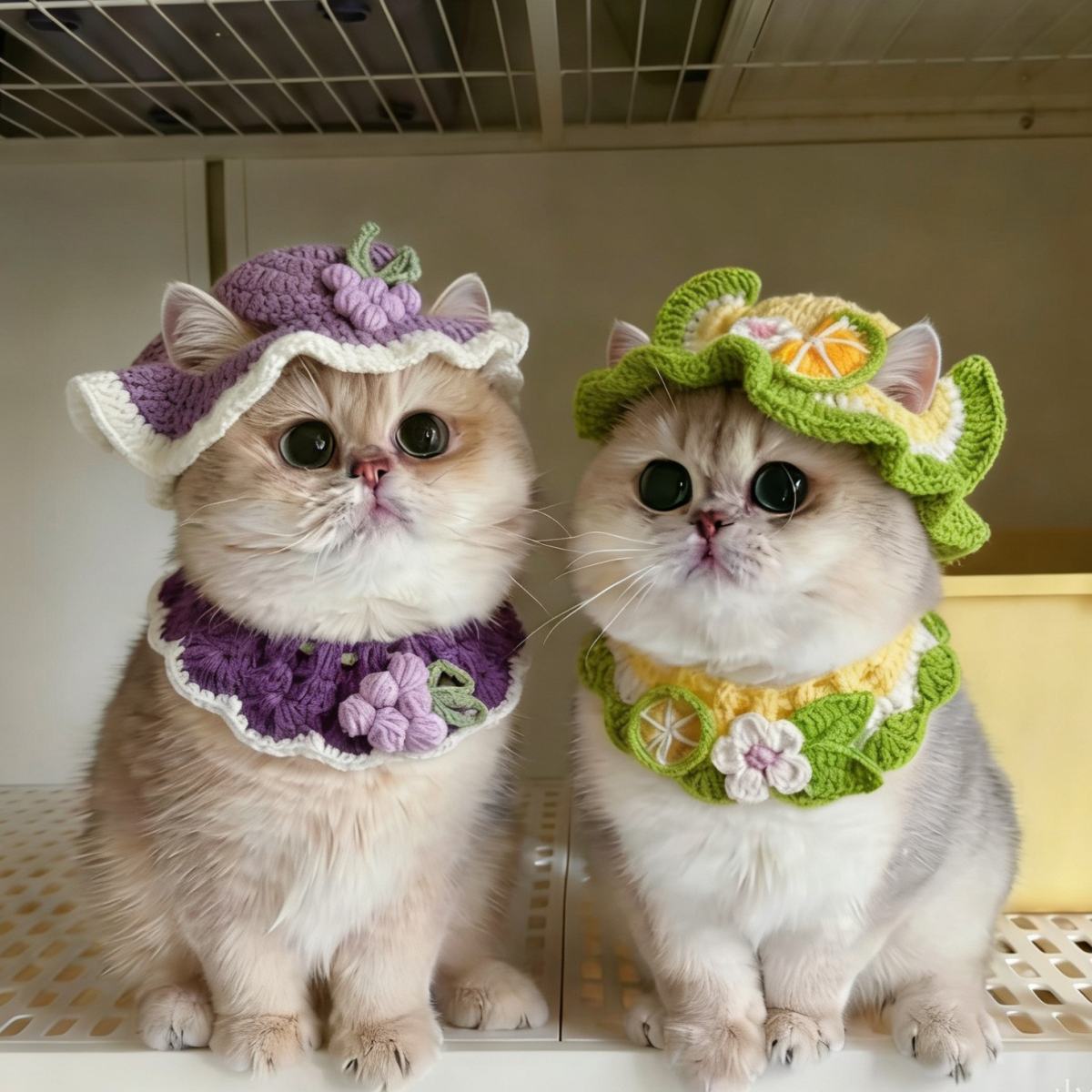 Spring Pet Flower Hat And Bib Set Cat And Dog Frog  Bee Headpiece