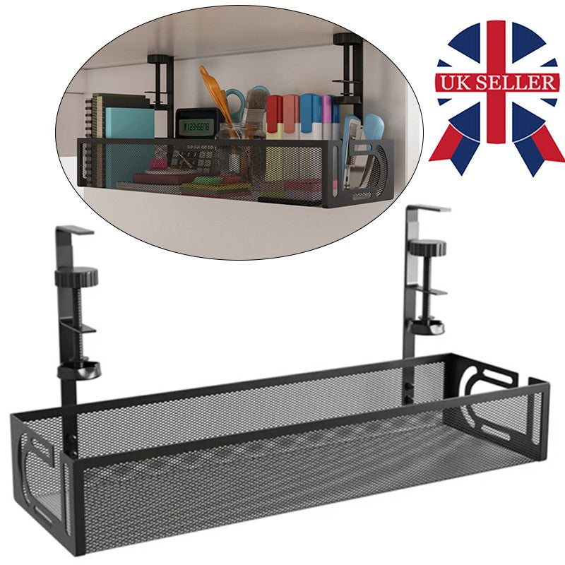 Under Desk Cable Management Tray Cord Holder Storage Office Home Table Tidy Rack