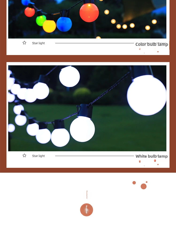 Camping Atmosphere Layout LED Lights And Large Tents, Outdoor Tent