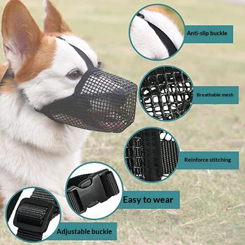 Dog Muzzle Mesh Breathable Pet