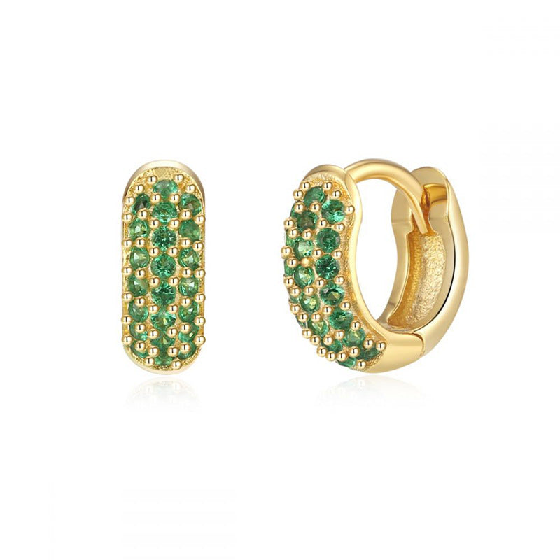 Color Zircon Ear Studs Popular Fashion Best-seller