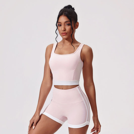 Nude Feel Yoga Suit Tight Vest Yoga Shorts Suit