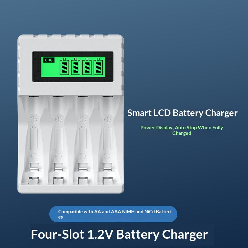 USB Smart 4-slot Charger For AA And AAA Batteries