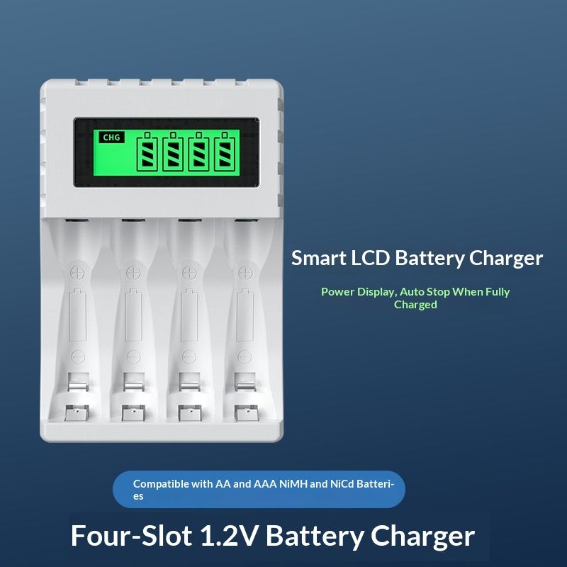 USB Smart 4-slot Charger For AA And AAA Batteries