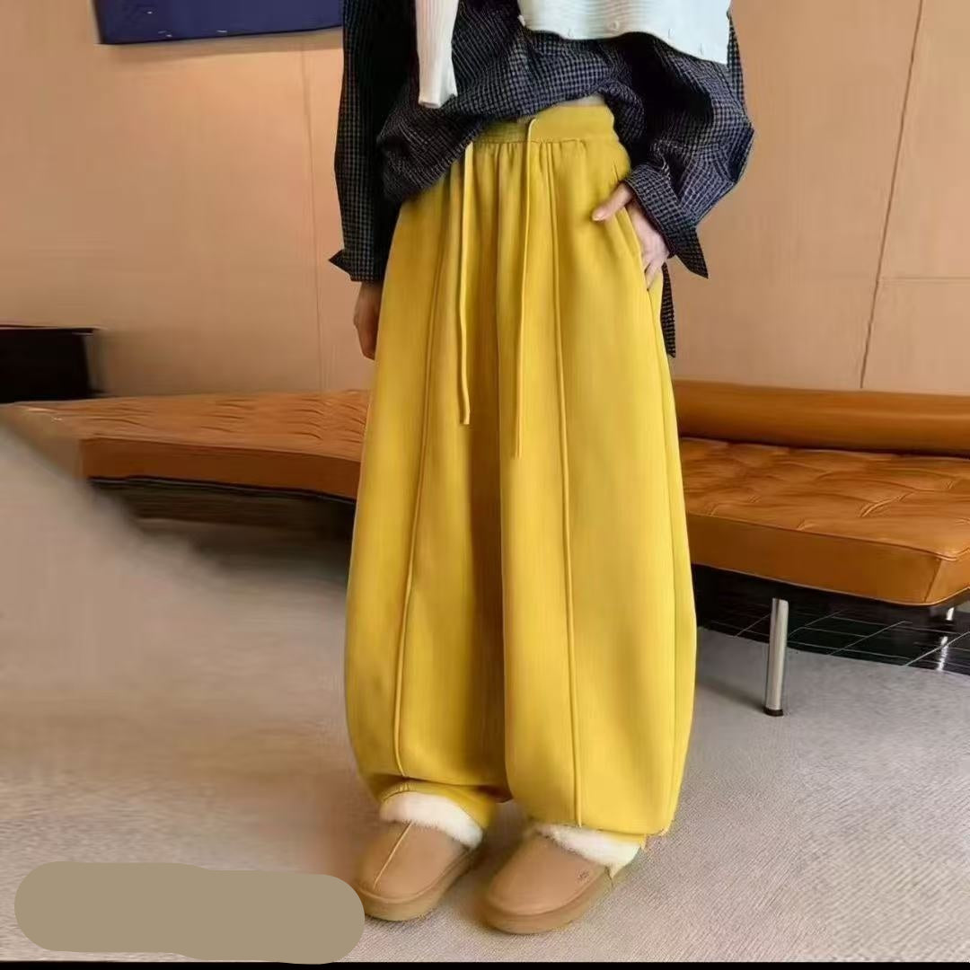 Korean-style Drawstring High-waist Versatile Cropped Tapered Pants For Women