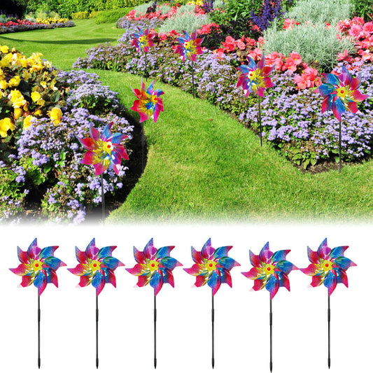 Party Decorations & Accessories—Bird Scare Windmill Set—6 Sturdy Windmills For The Garden & Outdoor Areas In The Summer