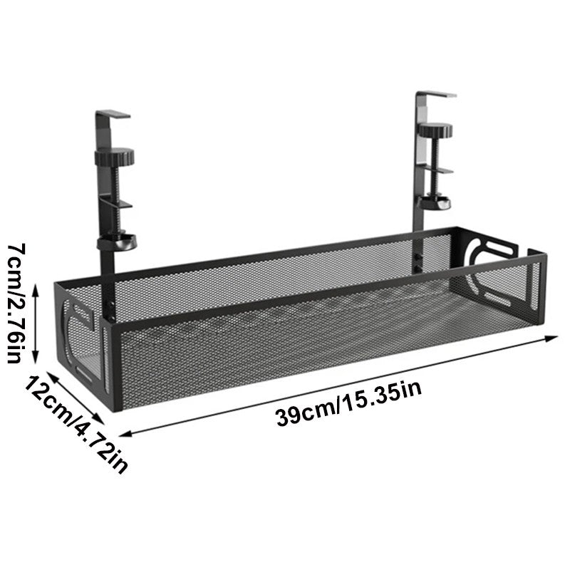 Under Desk Cable Management Tray Cord Holder Storage Office Home Table Tidy Rack
