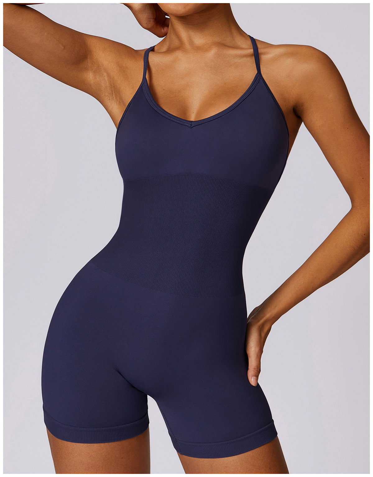 Women's Fashion Casual Hollow-out Beauty Back Seamless Yoga Jumpsuit