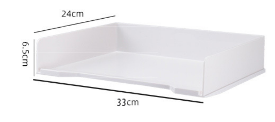Superimposed desktop storage box-white-PET-1 piece