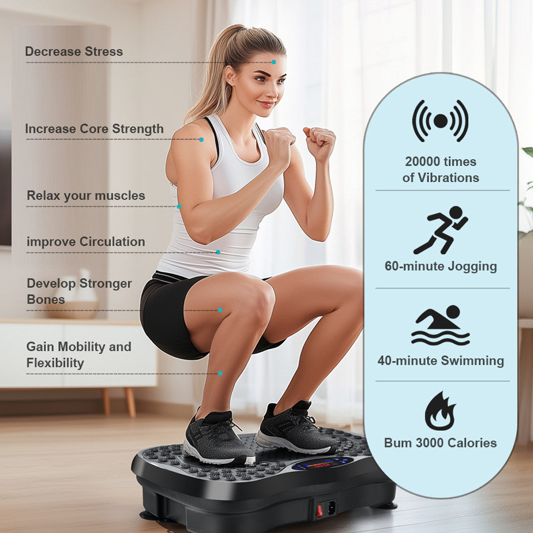 Vibration Plate Exercise Machine Home Workout Equipment Body Shaper Massager UK