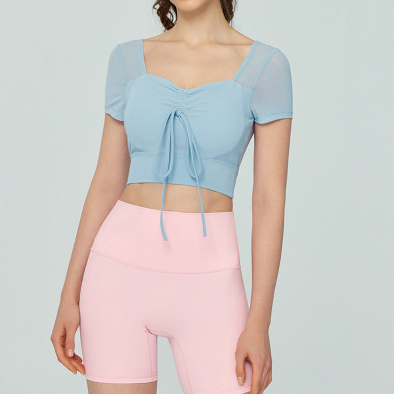 Yoga Short-sleeved T-shirt Women's Slim Fit With Chest Pad