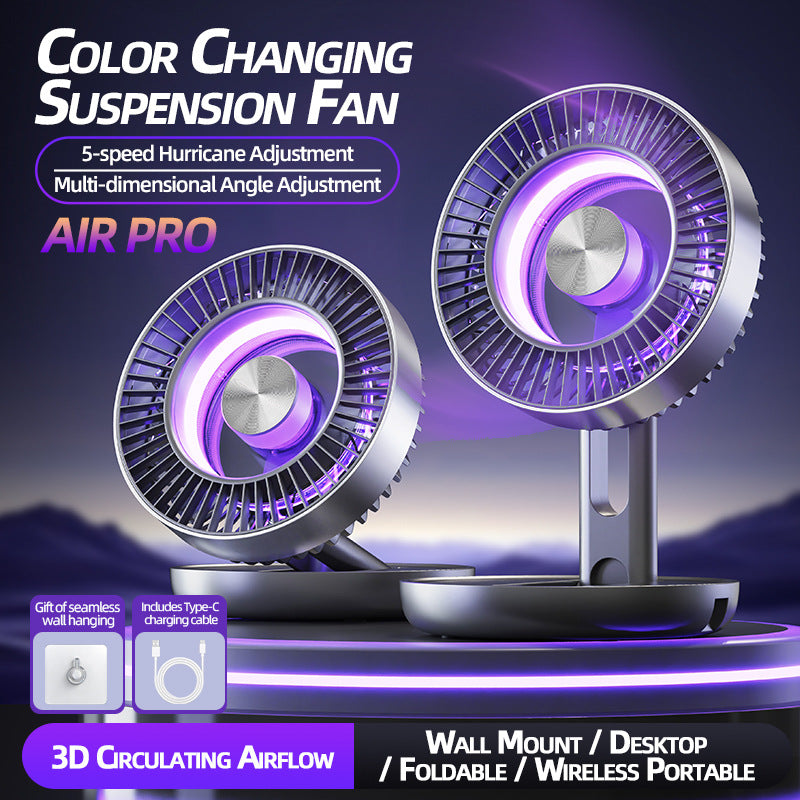 Foldable Desktop Light Fan For Outdoor And Home Use Portable