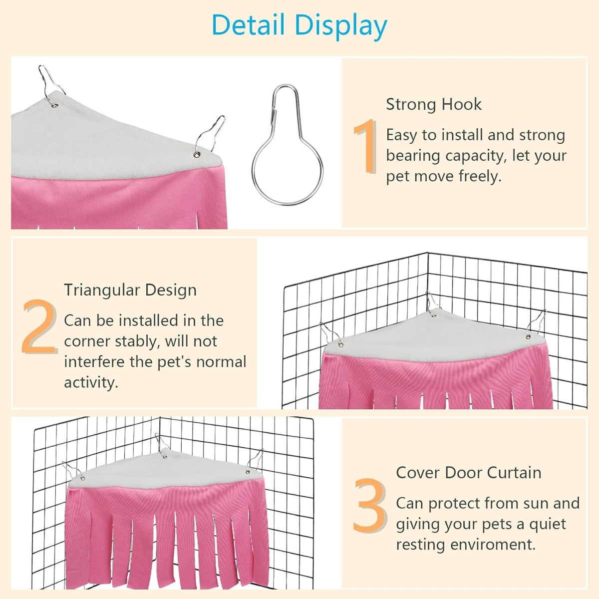 Pet Hammock, Rodent Tent, Hamster Bed, Small Animal Bed, Rat Sleeping Bag, Ferret Bed, Guinea Pig Bed, Small Animal Beds, Cages, Decorations, Accessories