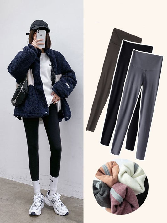 Shark Pants Tight Height Waist Abdominal Lifting Buttock Pants Black Outer Wear Yoga Plus Velvet Leggings