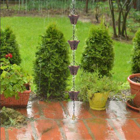 Gutter Downspout Splitter Outdoor Decorative Metal Copper Lattice Rain Chain