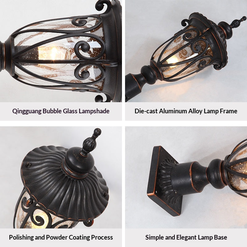 European-style Outdoor Column Head Lamp, Waterproof Courtyard Light For Landscaping