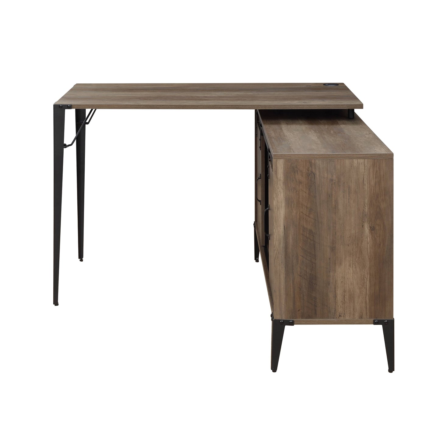 Zakwani 48  Gray Oak & Black Finish Writing Desk