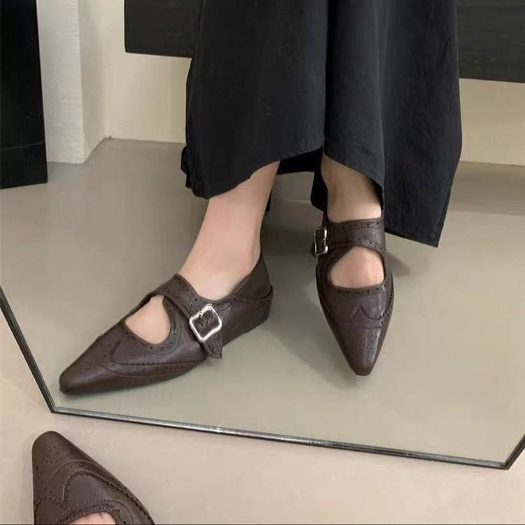 2026 Spring & Summer New Korean Style Fashion Square Toe Mules, Low Block Heel Niche Closed Toe Pumps For Women