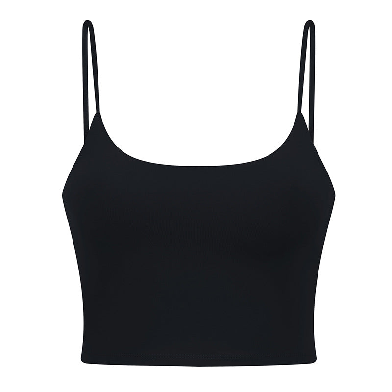 Push Up Shockproof Beauty Back Strap Sports Fitness Yoga Top With Chest Pad