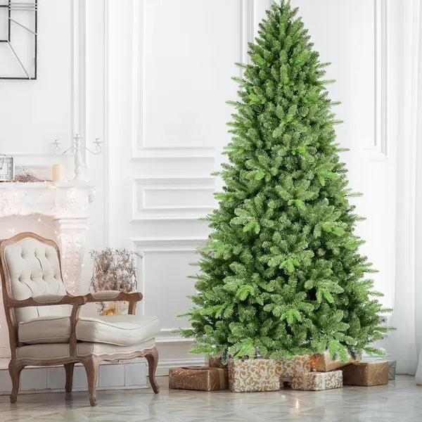 Artificial 6ft Green Christmas Tree With 1168 PE/PVC Mixed Branch Tips, Hinged Premium & Foldable Base For Indoor Holiday Decorating
