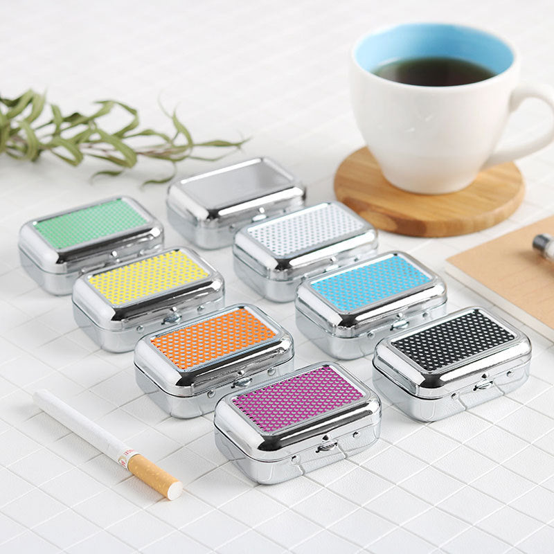 Creative Mini Metal Pocketable Ashtray Car Outdoor Smoking Set Accessories