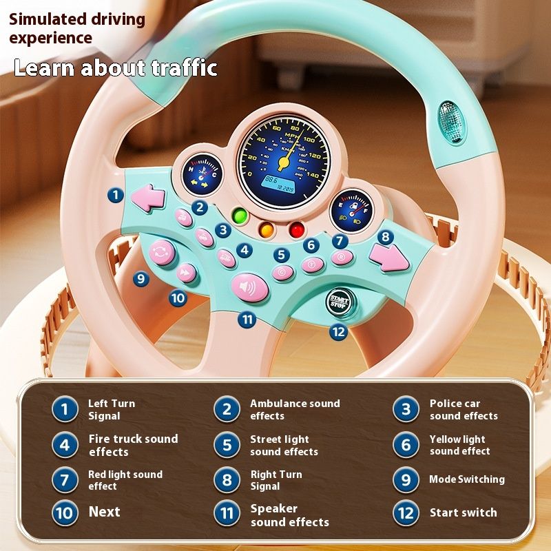 Children's Steering Wheel Early Education Toys With Music Lights
