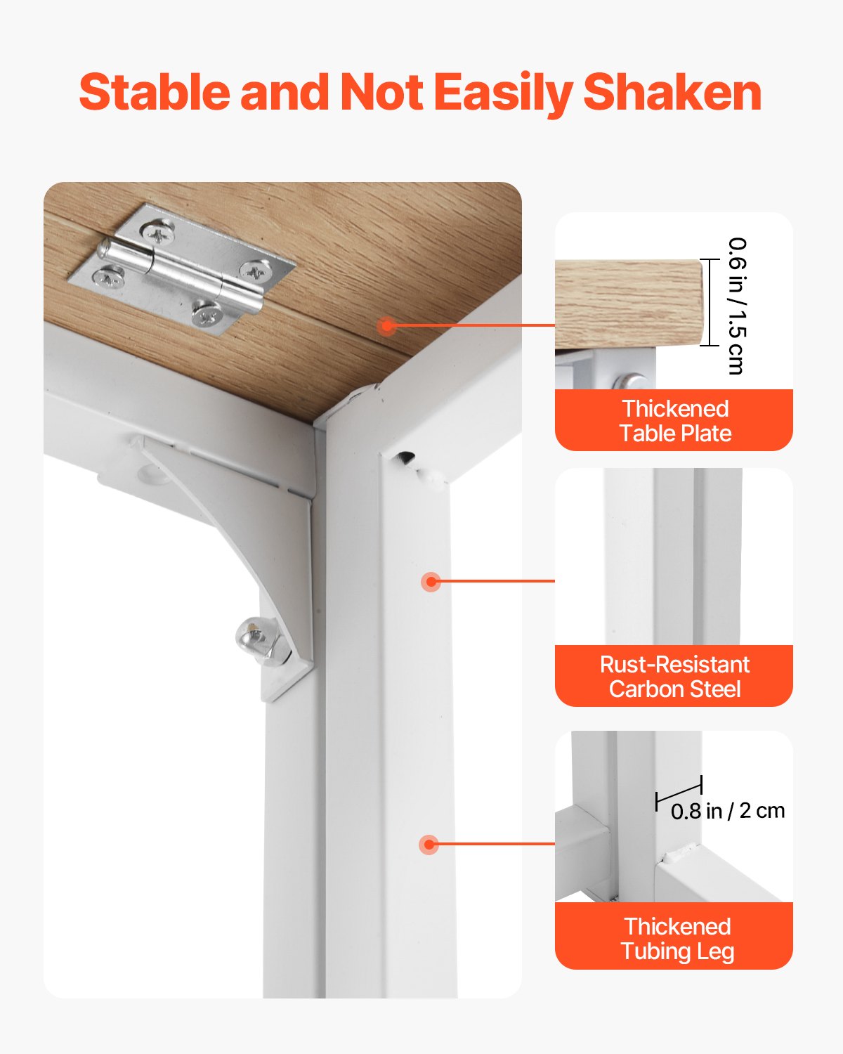 Folding Desk, 31.5" Foldable Table For Small Spaces With Storage Hooks, Space Saving Computer Table, Writing Workstation For Home Office, Easy Assembly, Oak