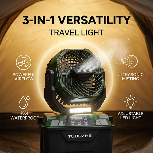Outdoor Portable High-Wind Charging Camping Lighting Fan