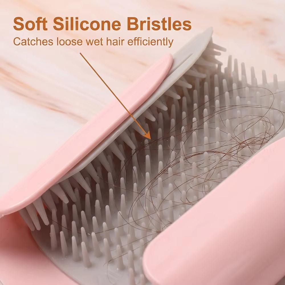Silicone Shower Wall Hair Catcher Wall-Mounted Hair Collector To Prevent Drain Clogging Bathroom Hair Trap Drain Protector