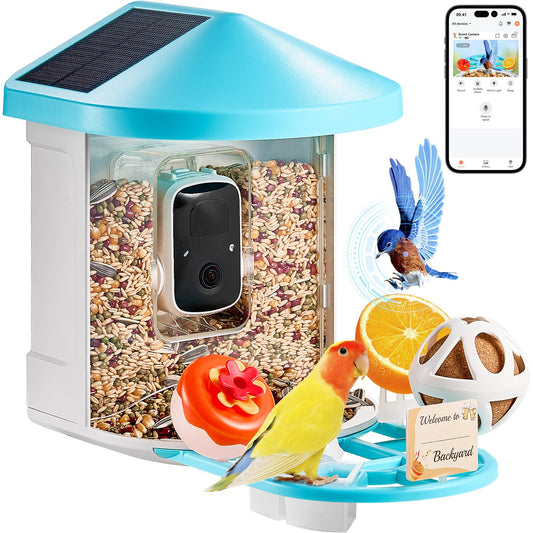 Smart Bird Feeder With Camera 2K HD AI Identify Bird Species Solar-Powered