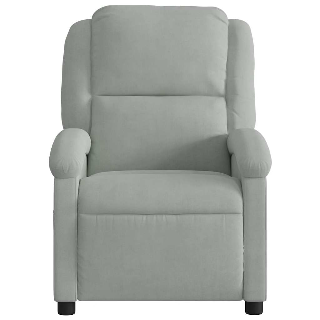 Massage Recliner, light grey velvet   Massage Recliner, dark grey velvet